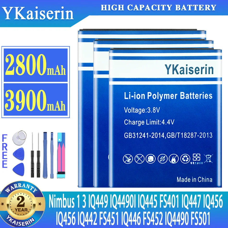 

YKaiserin Battery For Fly IQ449 IQ4490I IQ445 FS401 IQ447 FS501 Nimbus 3 IQ456 iq 456 IQ442 FS451 Nimbus 1 IQ446 FS452 IQ4490