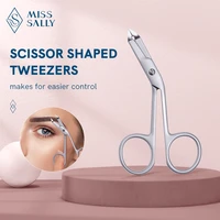 miss sally scissors shaped eyebrow tweezers eyebrow straight flat tip tweezers hair plucker hairgripping tweezers for eyebrows