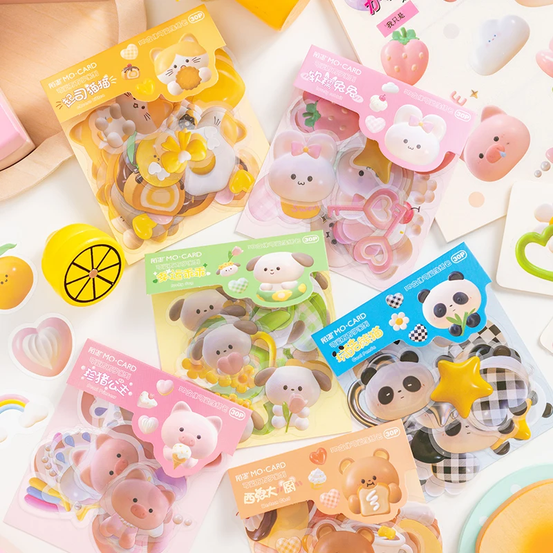 

30pcs Cartoon 3D cute animal Stikers Kids Waterproof Stikers Toys