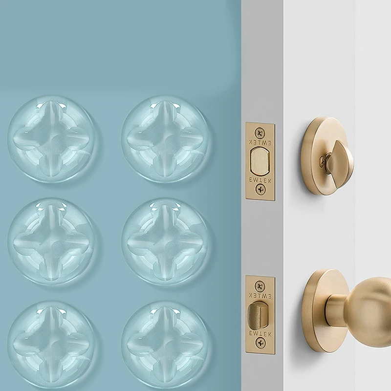 6 шт. прозрачные дверные стопоры настенная защита-клейкая многоразовая защита