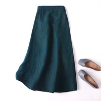 chinese style skirts womens korean fashion clothing distressed a line mid calf skirts for women faldas largas mujer