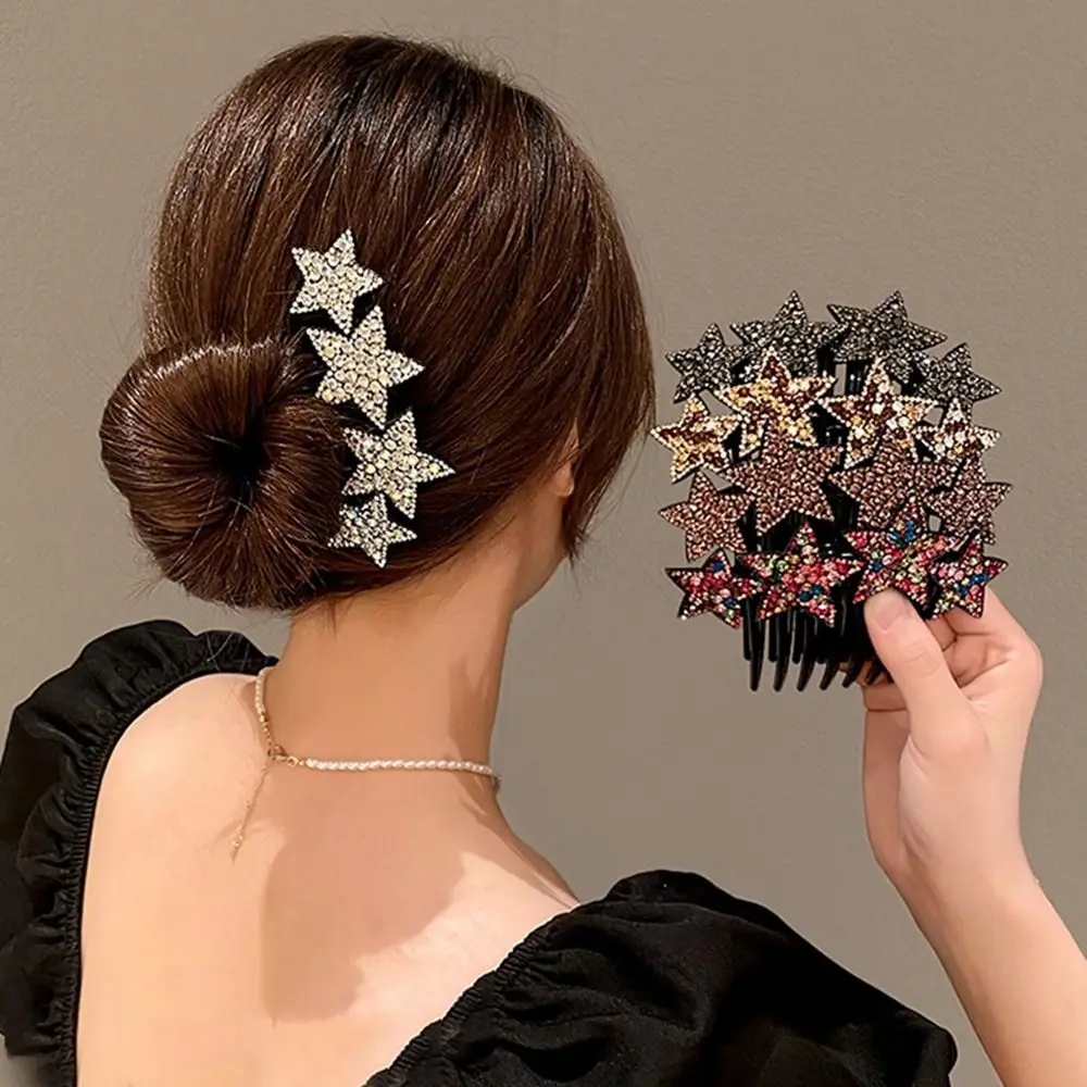 

Inserted Rhinestone Hair Comb Fashion Fragmented Hair Rhinestone Hair Claw Styling Accessories Head Fixed Hair Clip Women