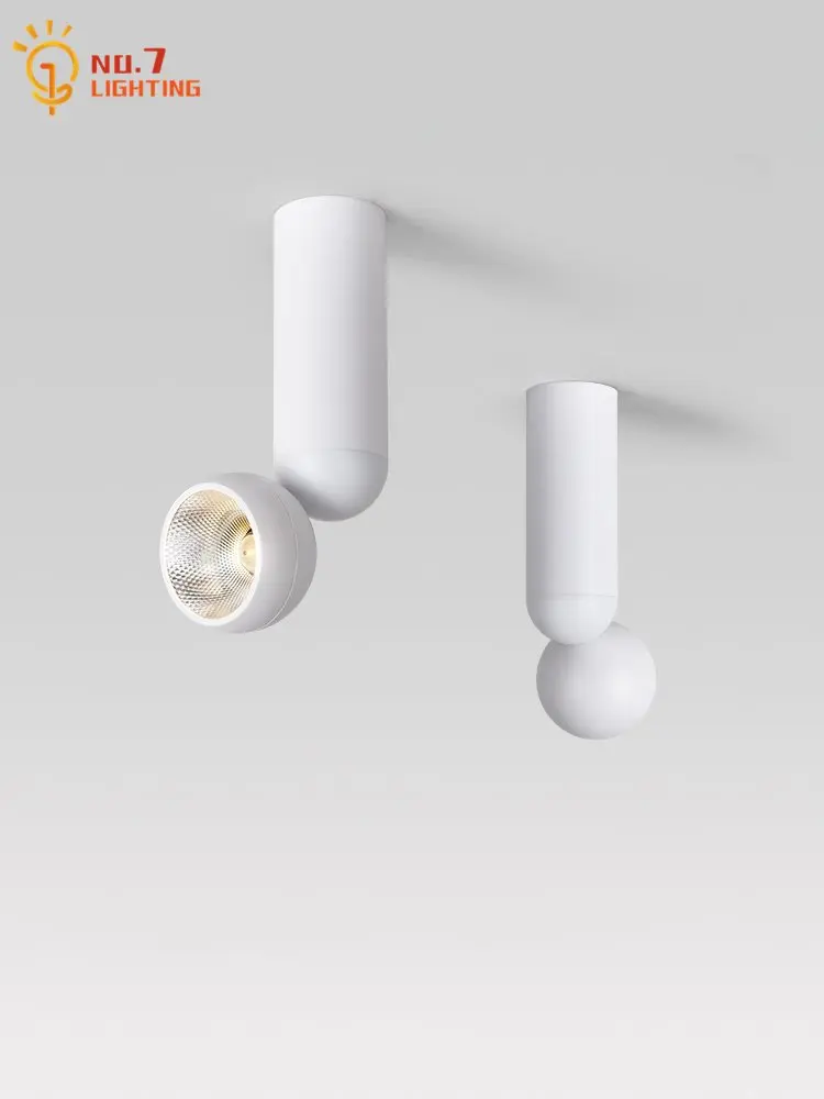 Modern Minimalist Black/White Home Decorative Ceiling Lamp Adjustable Angle LED Indoor Lighting Living/Model Room Balcony Porch