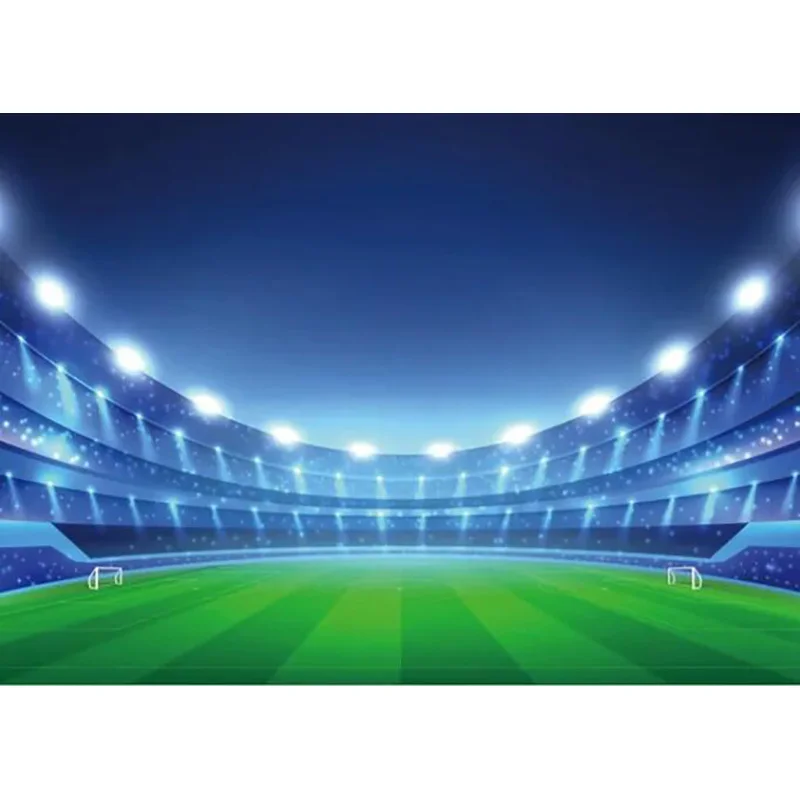 Фон для фотосъемки с изображением футбольного поля белыми линиями и травой