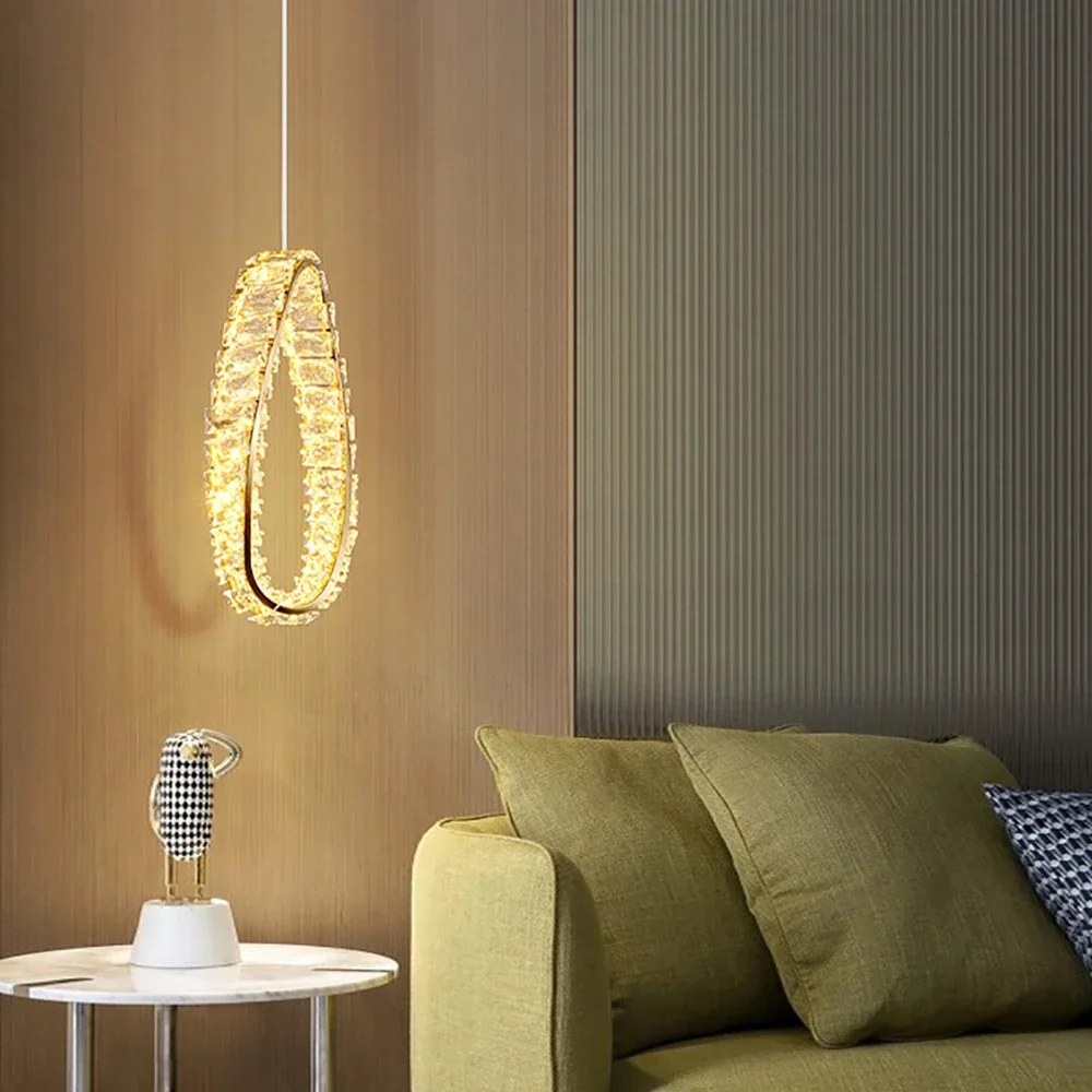 Маленькие хрустальные современные люстры для декора обеденного стола золотые