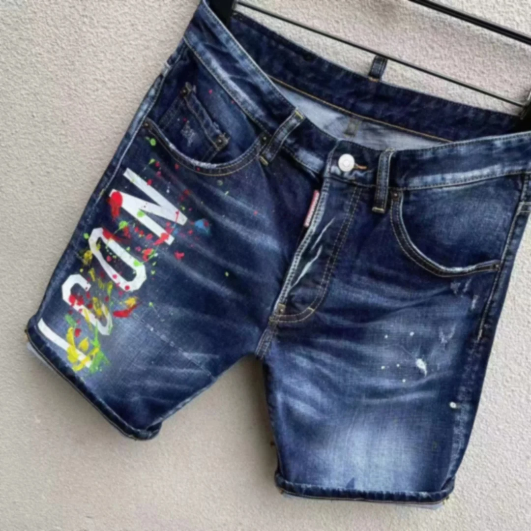 

Новинка весна-лето 2023, джинсы D2, модные облегающие микроэластичные мужские брюки с трехмерным вырезом и сращением