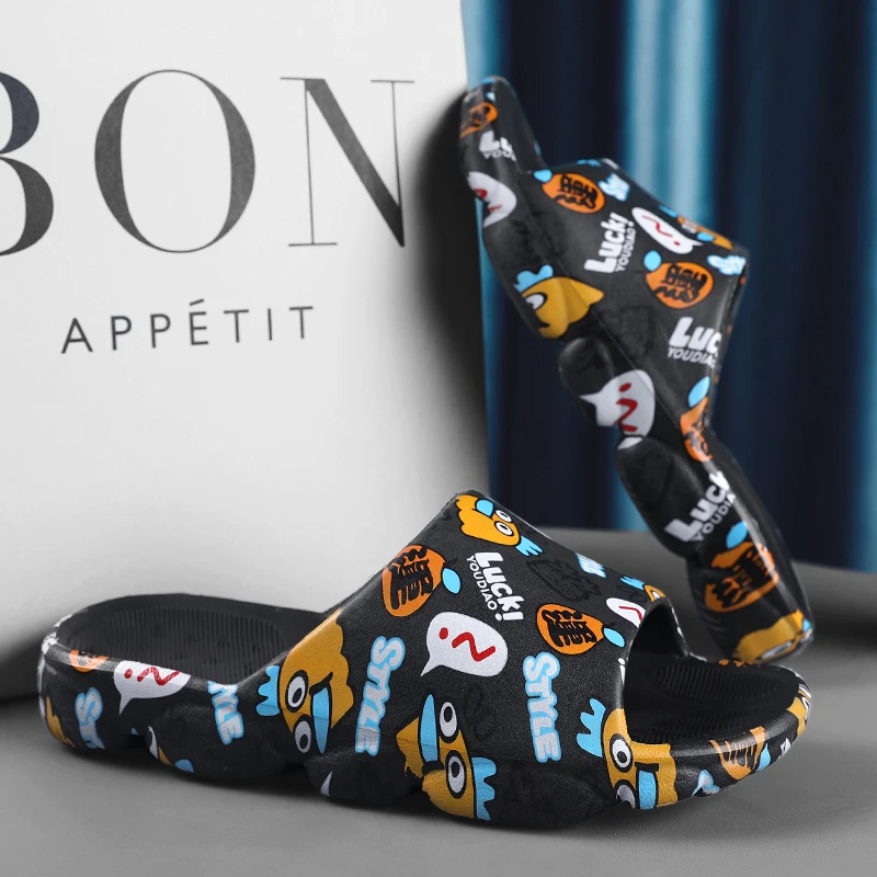 

2022 Luxury Brand Slides Women and Men Shoes Slippers Indoor House Slippers Graffiti Casual Beach Slipper EVA Cartoon Shoes