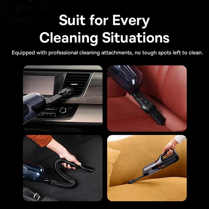 $79.99 Baseus A7 Wireless Car Vacuum Cleaner 6000Pa w 500ml Dust Capacity For Household Auto Cleaning Portable Handheld Vacuum Cleaner