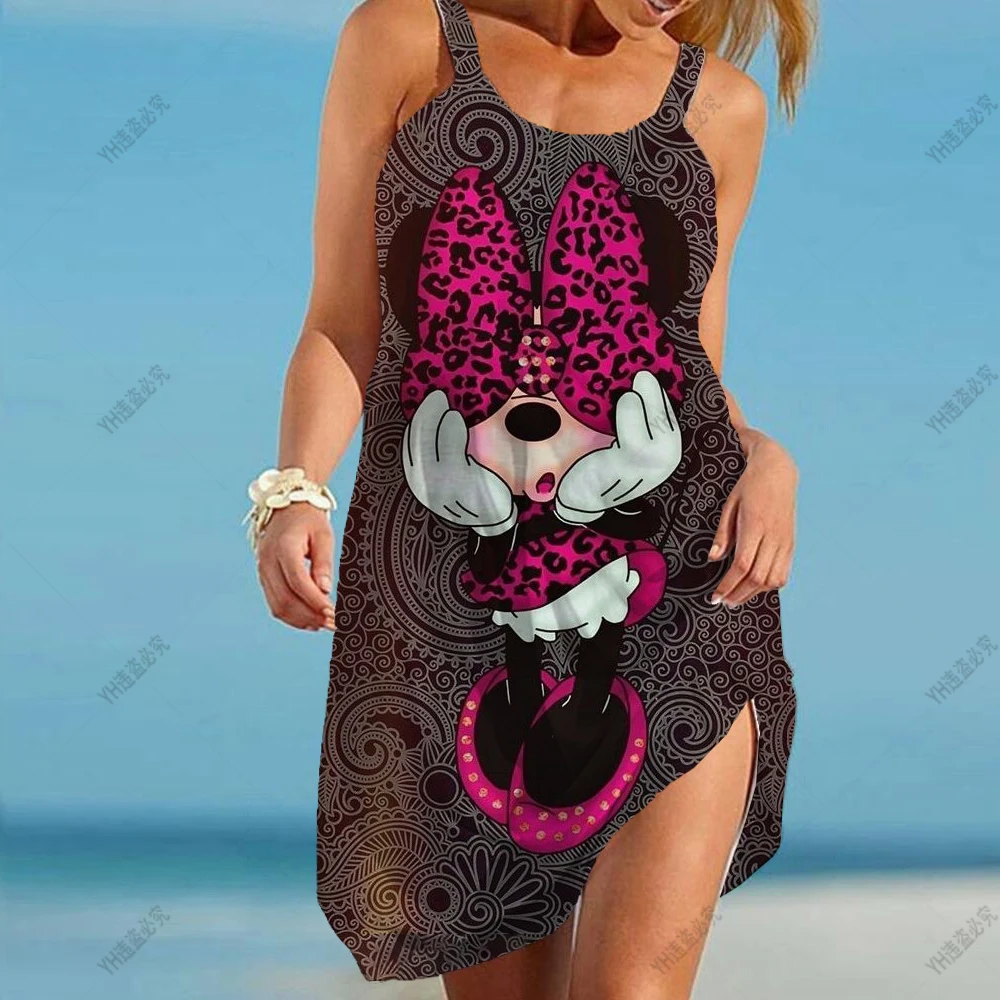 

Disney Women's Minnie Dress Fashion Women's Casual O-Neck Sleeveless Strap Dress Beach Dress Party Dress Hot Sale 2023