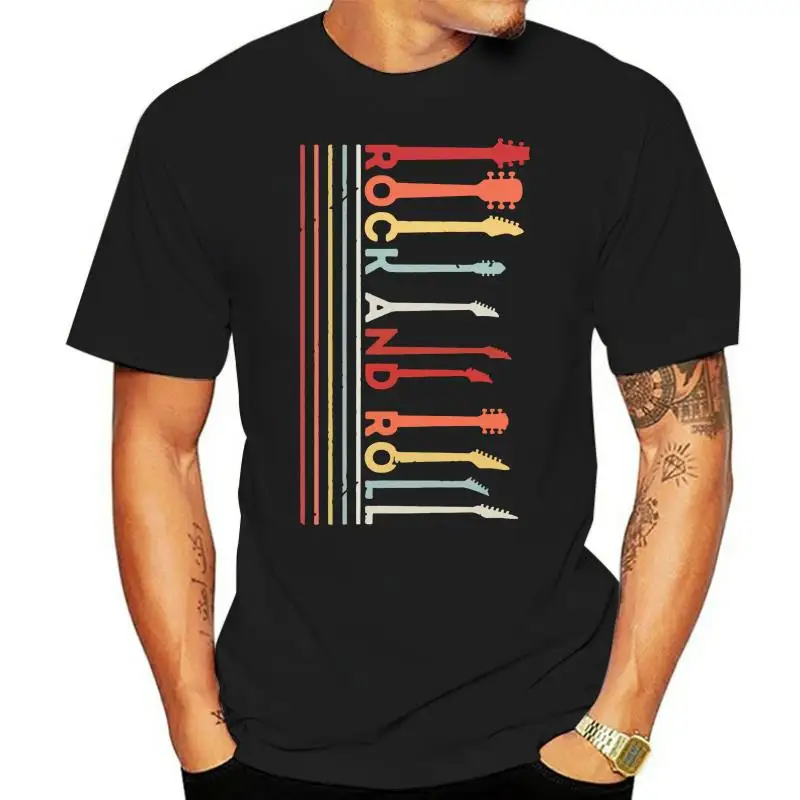 

Black Classic Rock And Roll Vintage T-Shirt, Concert Band Cool Tee 100% Cotton Slogans Customized Tee Shirt