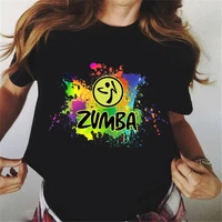 newest watercolor dance fitness tshirt femme summer 2022 graphic tees women black short sleeve casual t shirt zumba t shirt top