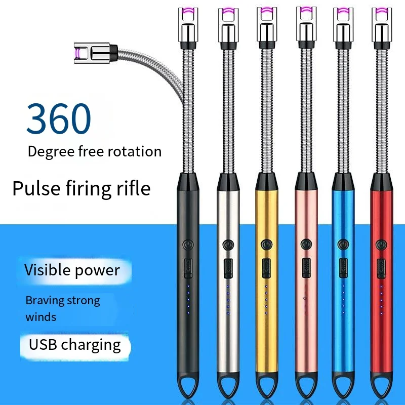 

New Windproof Kitchen Electric USB Lighter Long Candle BBQ Gas Stove Ignition Gun Camping Arc Flameless Plasma Lighter SSJ836