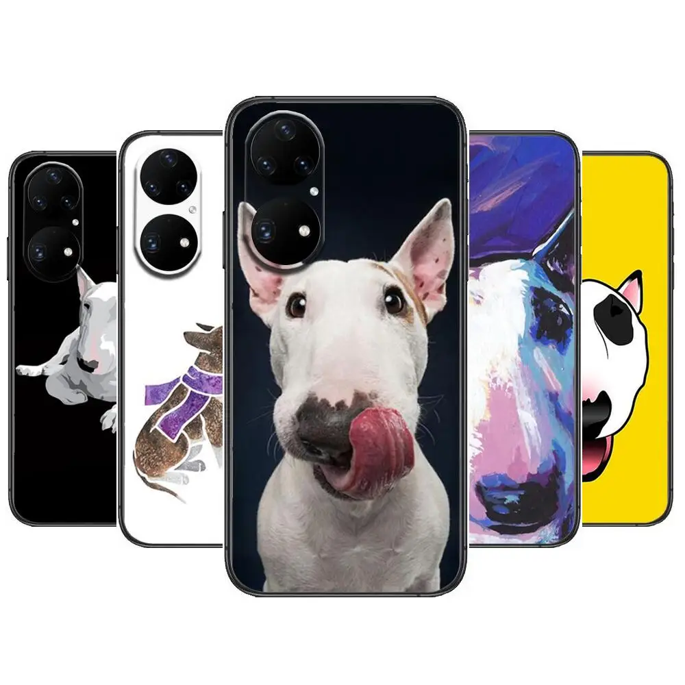 

bullterrier bull terrier dog Phone Case For Huawei p50 P40 p30 P20 10 9 8 Lite E Pro Plus Black Etui Coque Painting Hoesjes comi