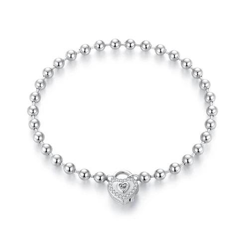 Браслет WOSTU из настоящего стерлингового серебра 925 пробы с подвеской в форме сердца и фианитом, ювелирные изделия на день Святого Валентина s925, браслет «Любовь», подарок для нее