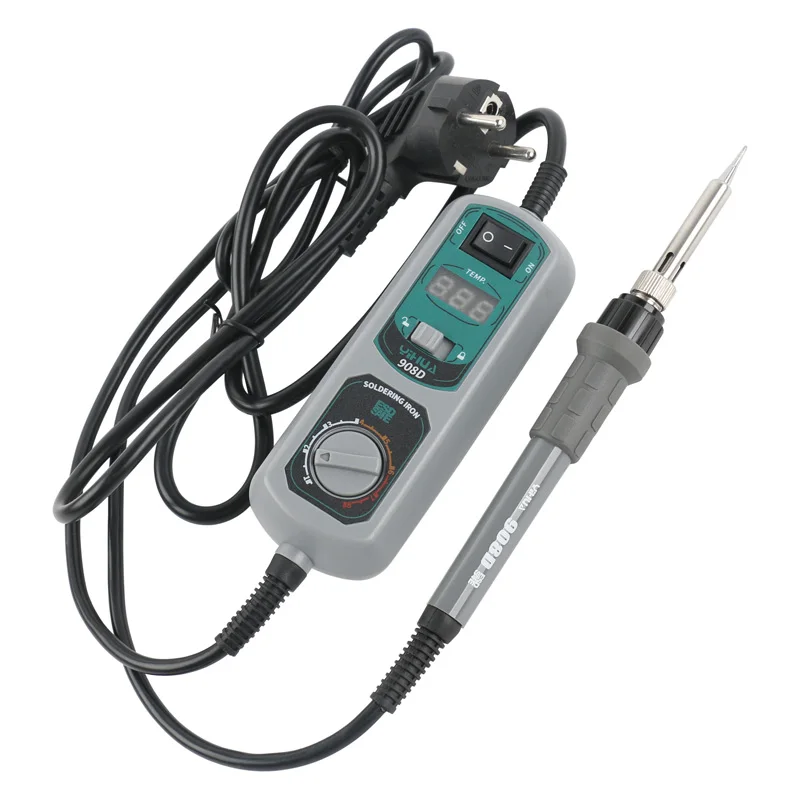 

YIHUA 908D светодиодная цифровая паяльная станция мини портативный регулируемый электрический паяльник набор сварочных инструментов