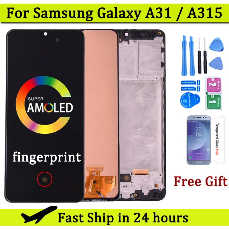

Super AMOLED для SAMSUNG GALAXY A31 A315, ЖК-дисплей с сенсорным экраном, дигитайзер в сборе для Samsung SM-A315F A315F/DS A315G
