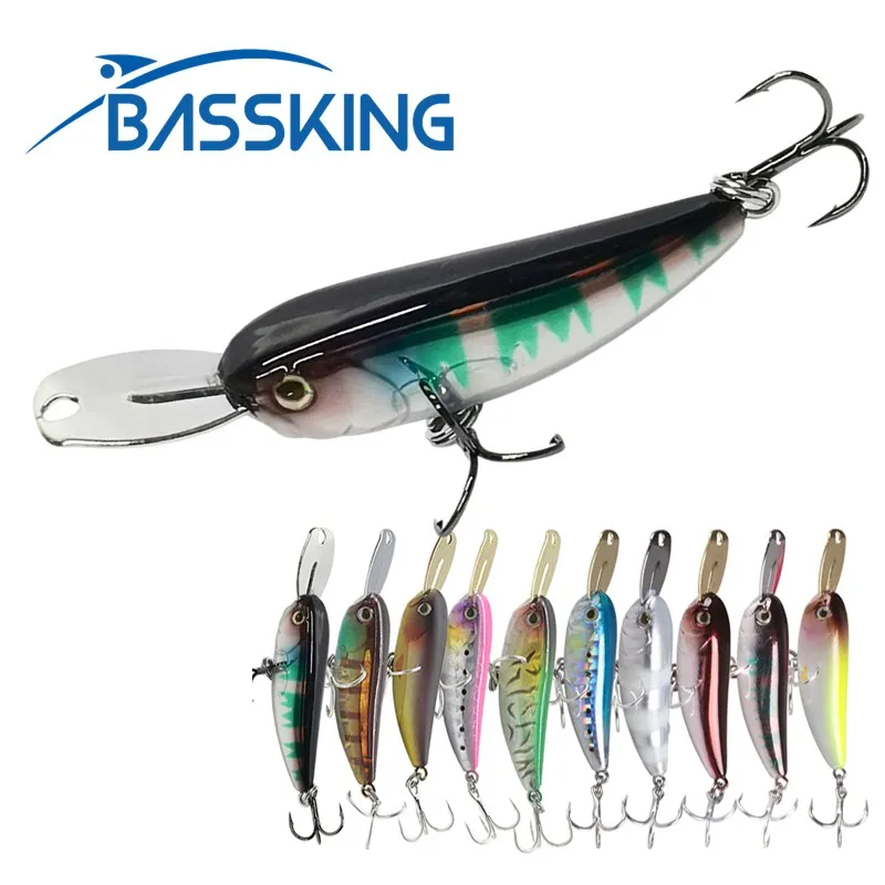 

Тонущая приманка-гольян BASSKING, 40 мм, 5,5 г, металлическая рыболовная приманка с губами, искусственная приманка для рыбалки, приманка для ловли ...