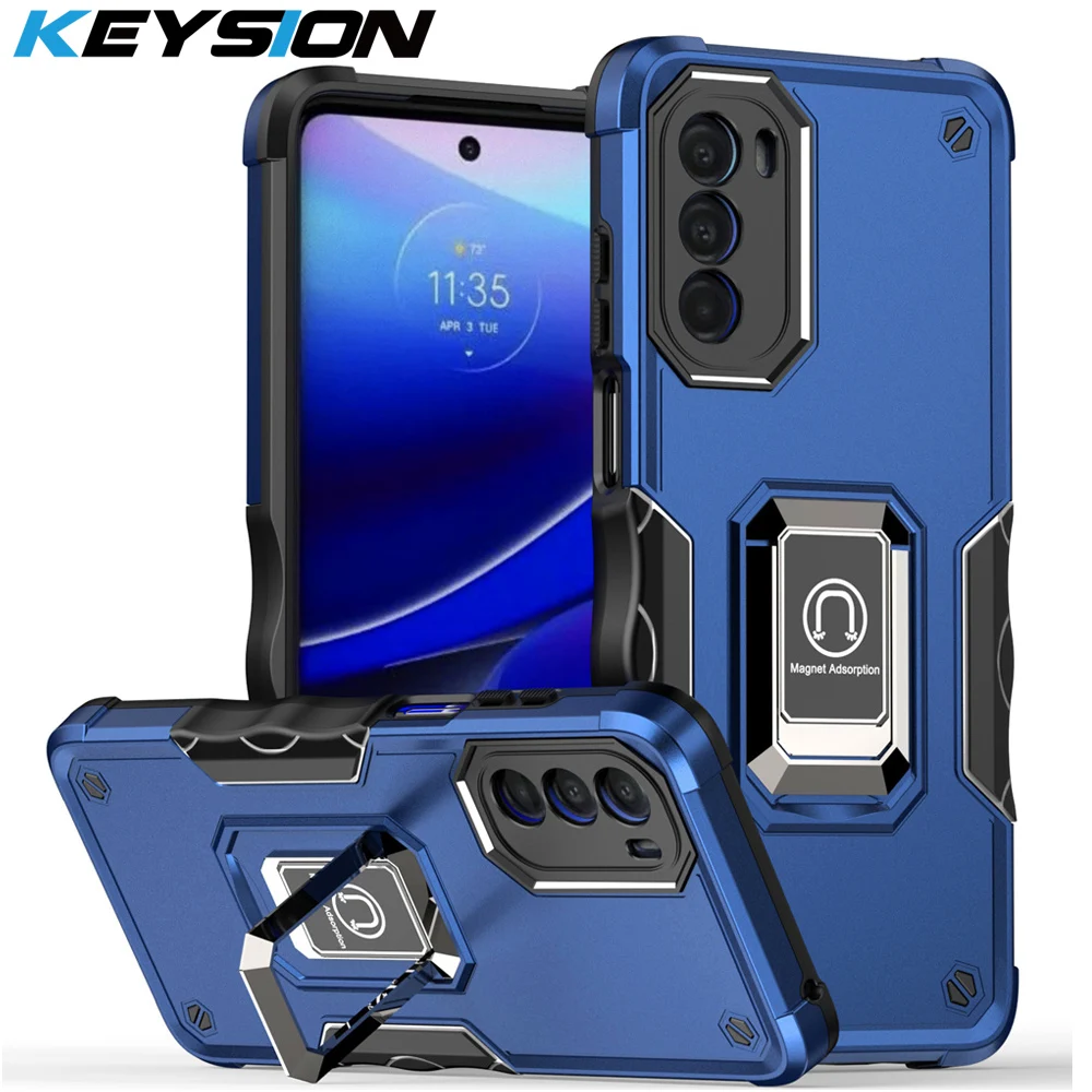 

Ударопрочный армированный чехол KEYSION для Motorola MOTO G Stylus 5G 2022 2021, кольцевая подставка для телефона, задняя крышка для MOTO G Power 2022 G Pure