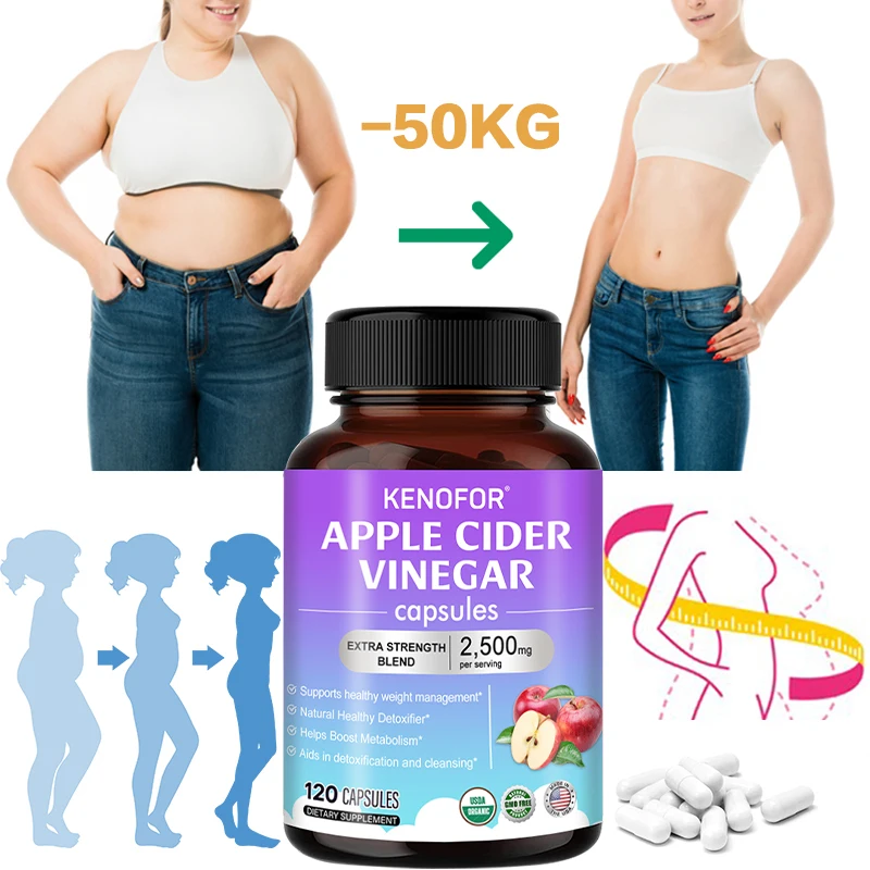

KENOFOR Apple Cider Vinegar for Weight Loss, Detoxification, Digestion, Fat Burning, Appetite Control, Immunity Enhancement