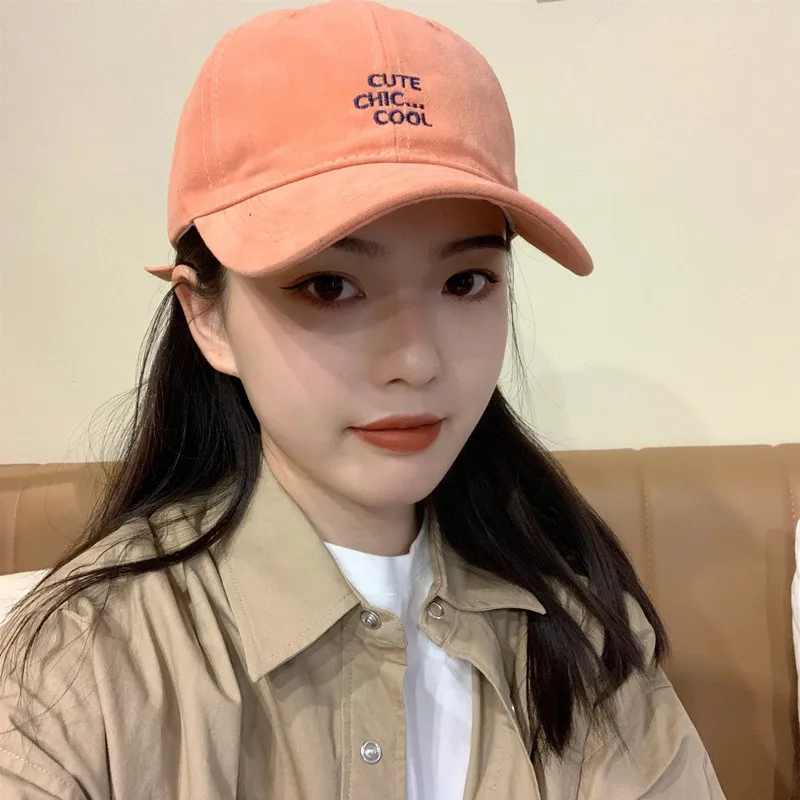 

Summer Baseball Cap Female Korean Alphabet Embroidery Leisure Sunscreen Duck Tongue Cap Dome Outdoor Shopping Hat Female