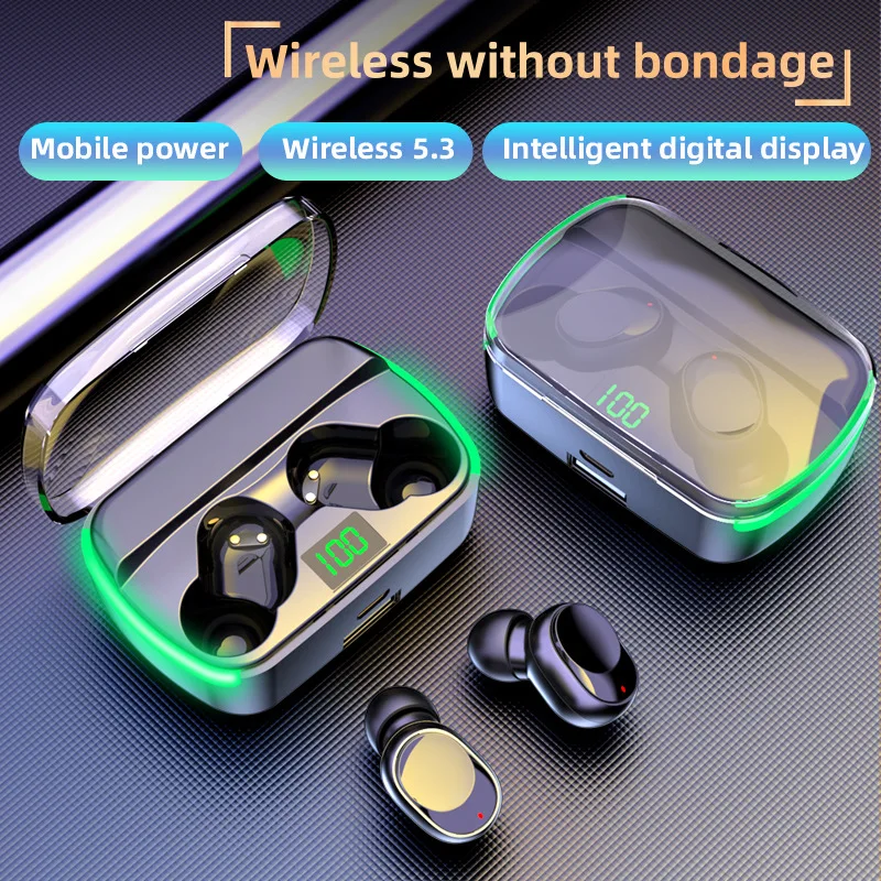 

Новейшая прозрачная Спортивная Bluetooth-гарнитура 5,3 дюйма TWS, беспроводная цифровая HD-гарнитура с длительным сроком службы