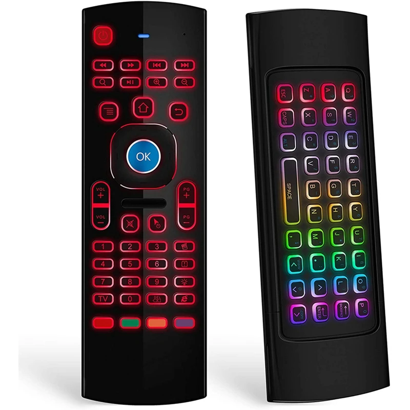 

3X Air Mouse для Android Tv Box, Мини Беспроводная клавиатура Air Remote Mouse с RGB подсветкой MX3 Pro IR Learning