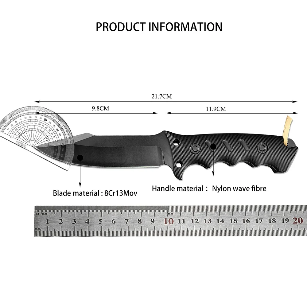 Охотничий Нож С Оболочкой Kydex Зеленый/черный 8Cr13Mov Лезвие Из Нержавеющей Стали