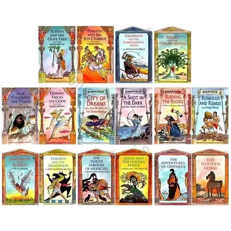 Tanie 16 Książek/zestaw Dziecięca Angielska Książka Przygodowa Starożytne Mity Kolekcja Rozdział Książka Pomóż Dziecku Być Czytelnikiem Wczesnej Edukacji