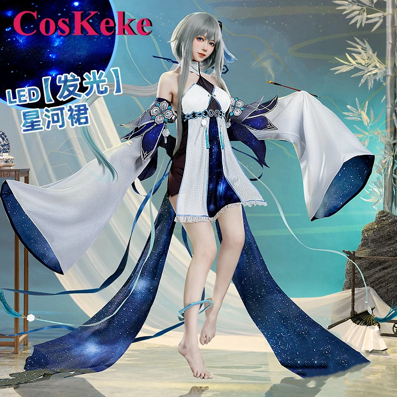 

CosKeke Guizhong Cosplay Costume Game Genshin Impact Gorgrous Elegant Sweet Dress Women Halloween Party Role Play Clothing S-XXL