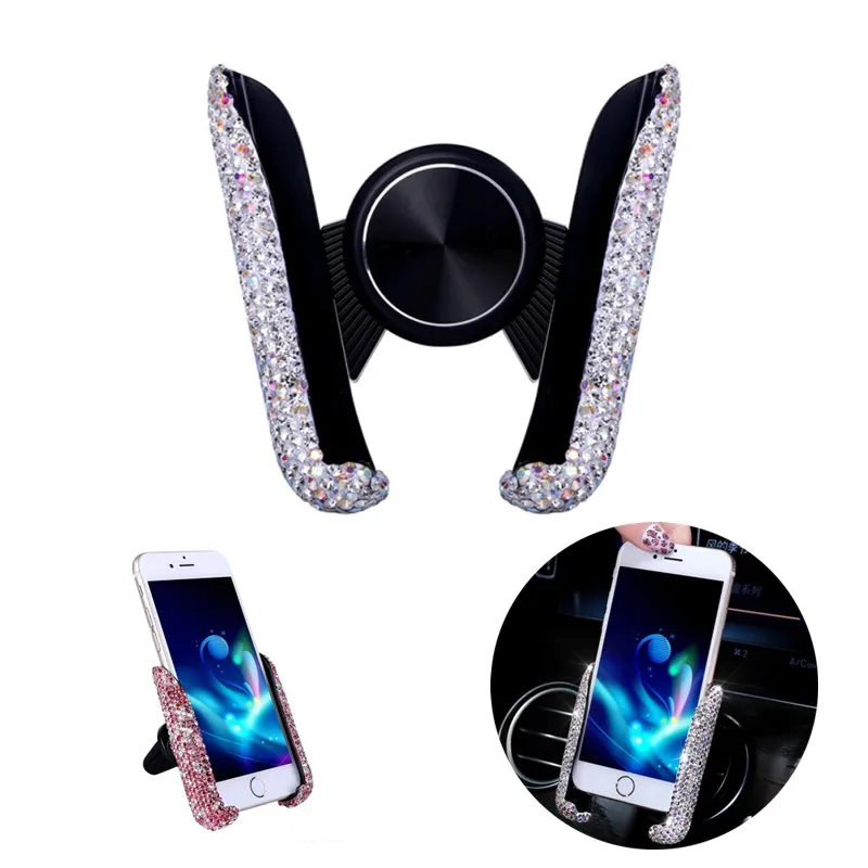 

Универсальный автомобильный держатель для телефона со стразами, крепление на вентиляционное отверстие автомобиля, держатель сотового тел...