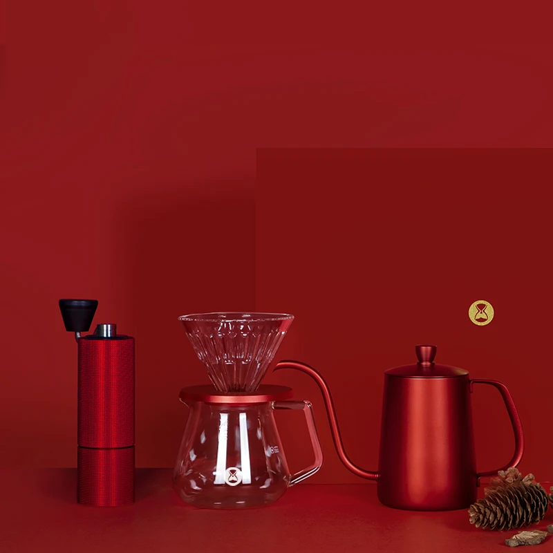 

Timemore Limited Festival Red C2 Pour over Set Gift Box V60 Coffee Travel Bag Coffee & Tea Sets