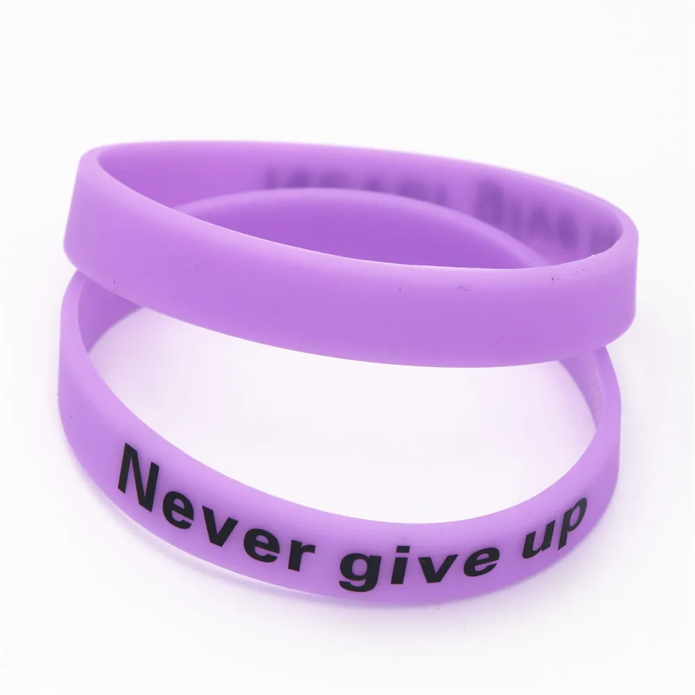 1 шт. никогда не сдавайся светящийся в темноте силиконовый резиновый эластичный