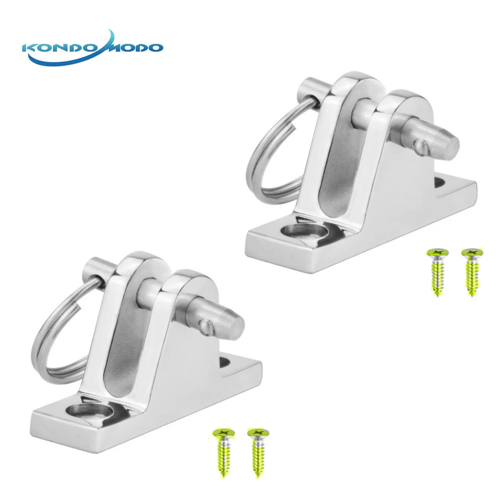 

2PCS Boat Bimini Top Deck Stainless Steel 316 Hinge with Quick Release Pin Marine Kayak Canoe Boat Cover Bimini Sprayhood