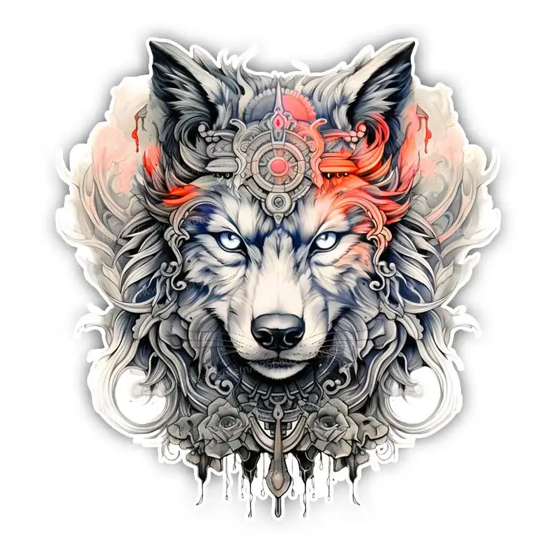 

Свирепая голова волка, автомобильная наклейка, виниловая наклейка, водостойкая наклейка на заднее окно, мотоцикл, кемпер, бампер, украшение для ноутбука, SH607