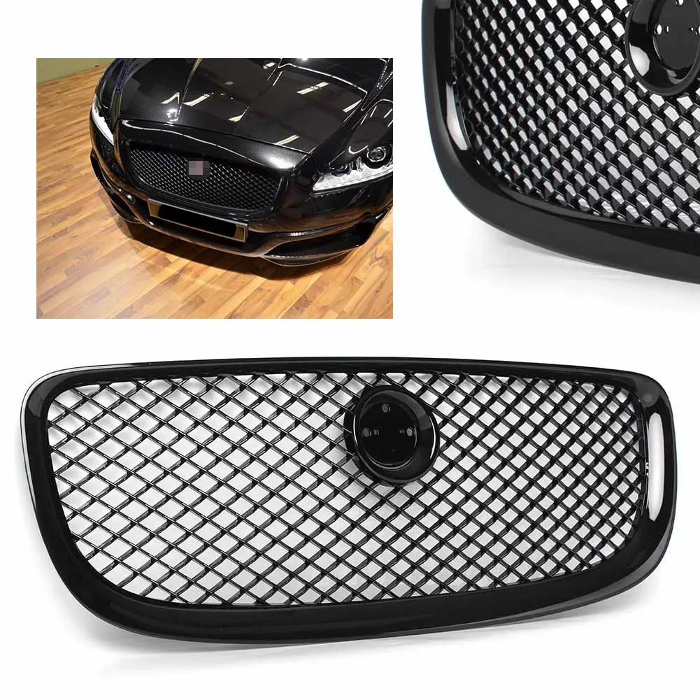 Глянцевая черная решетка переднего бампера автомобиля сотовая сетка с логотипом