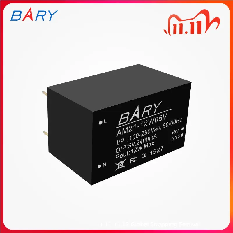 

Usb-модуль импульсного источника питания, 5 шт., 12 Вт, от 100-250 В до 5 В, 12 В, 12 Вт, 1A DIP для сигнализации безопасности MCU