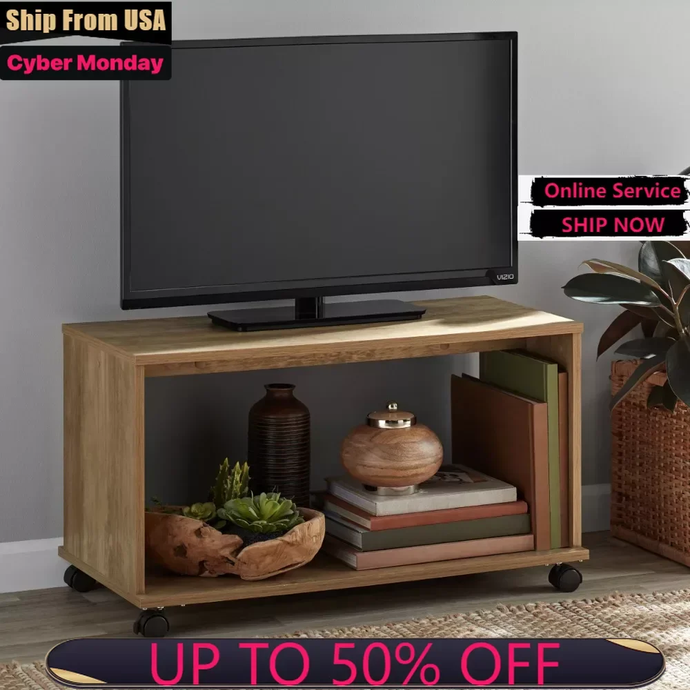 

TV Cart for Flatscreen TVs up to 32", True Black Oak Finish