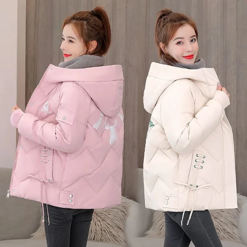 

2022 New Women's Parkas Winter Jacket Hooded Thick Warm Coat Fashion Female Jackets Cotton Pdded Parka Outerwear Plus Size XXXL