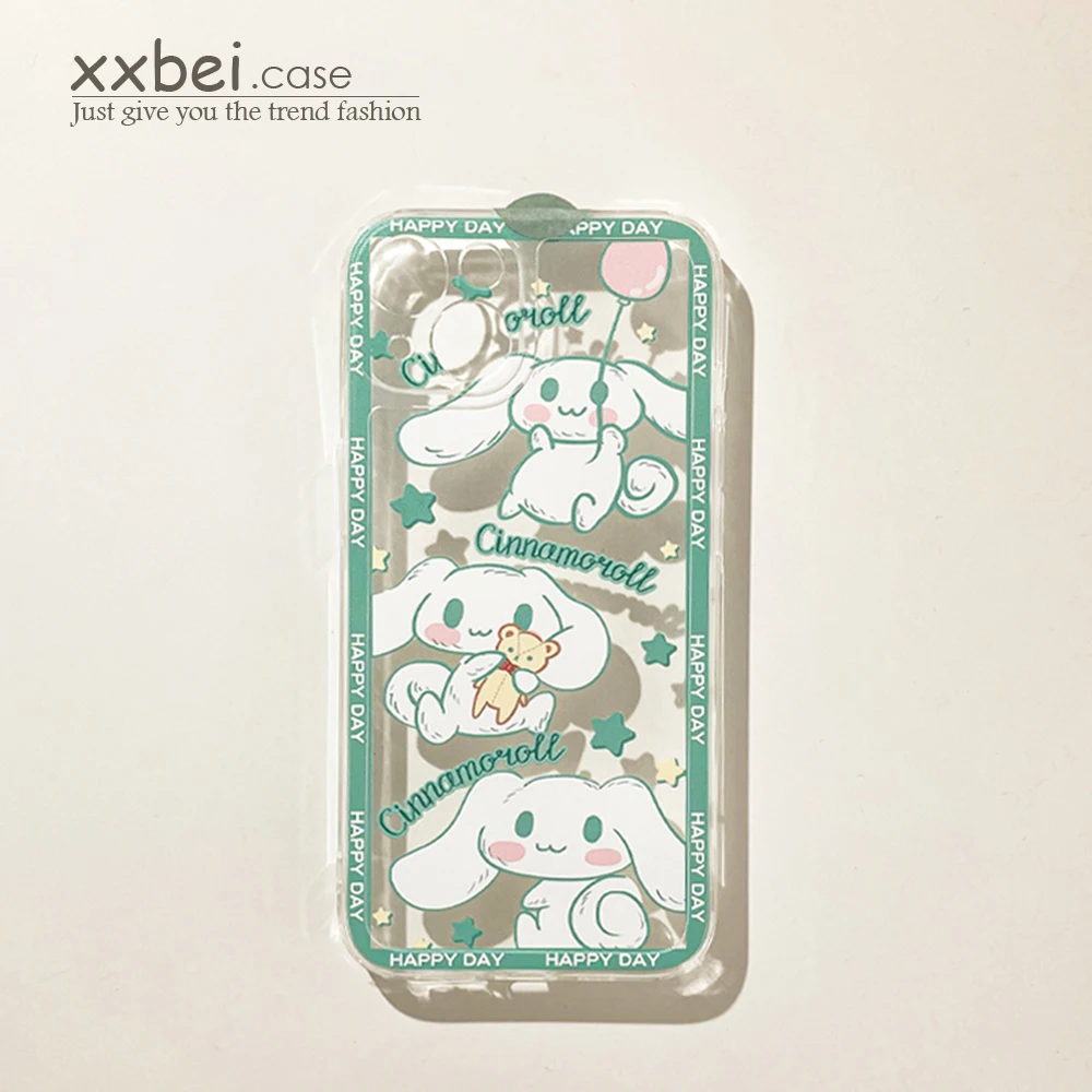 

Bandai Cinnamoroll Cute Dog Transparent Phone Case For IPhone 13 12 11 Pro Max Mini Xs X Xr 6 6s 8 7 Plus Clear Cover For Girls