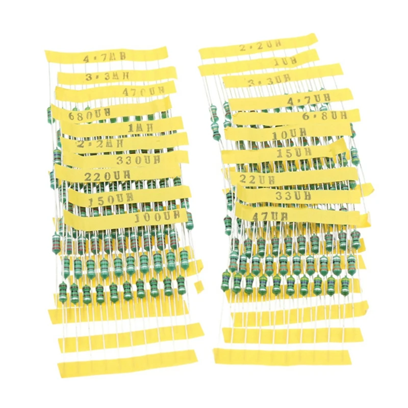 

ABHU 200PCS 0410 0.5W Color Ring Inductor Pack 1UH-4.7MH
