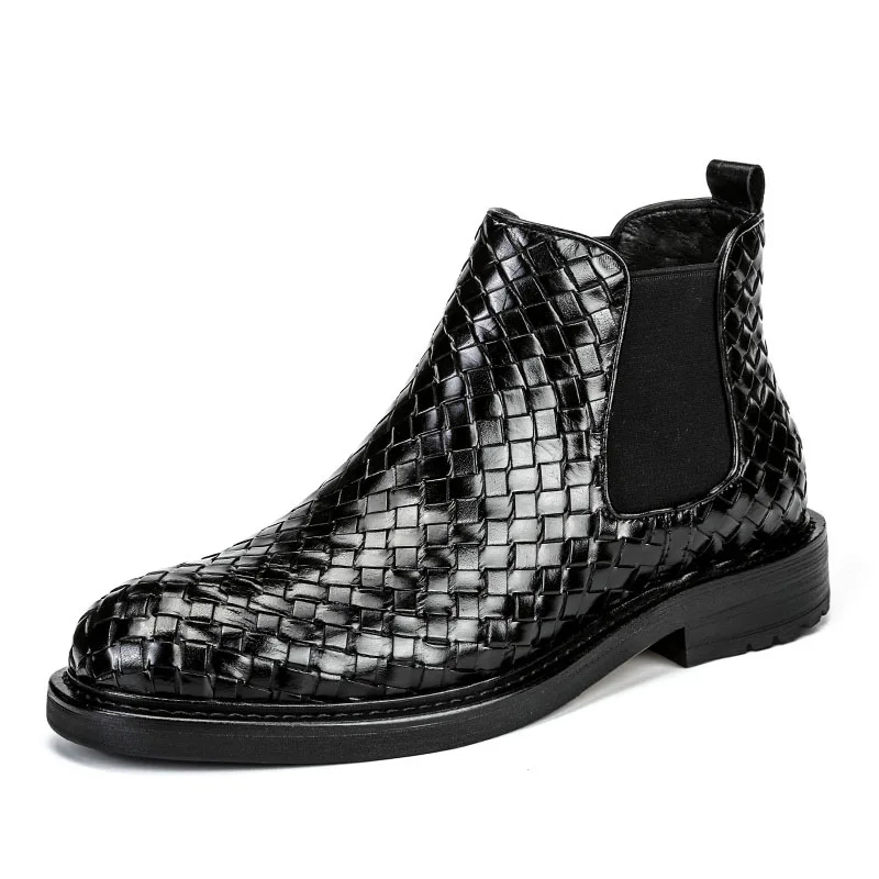 

Natural Cow Leather Men Boots Slip on High Top Classic Men Chelsea Boots Handmade Retro Men Boots Genuine Leather Combat Boots