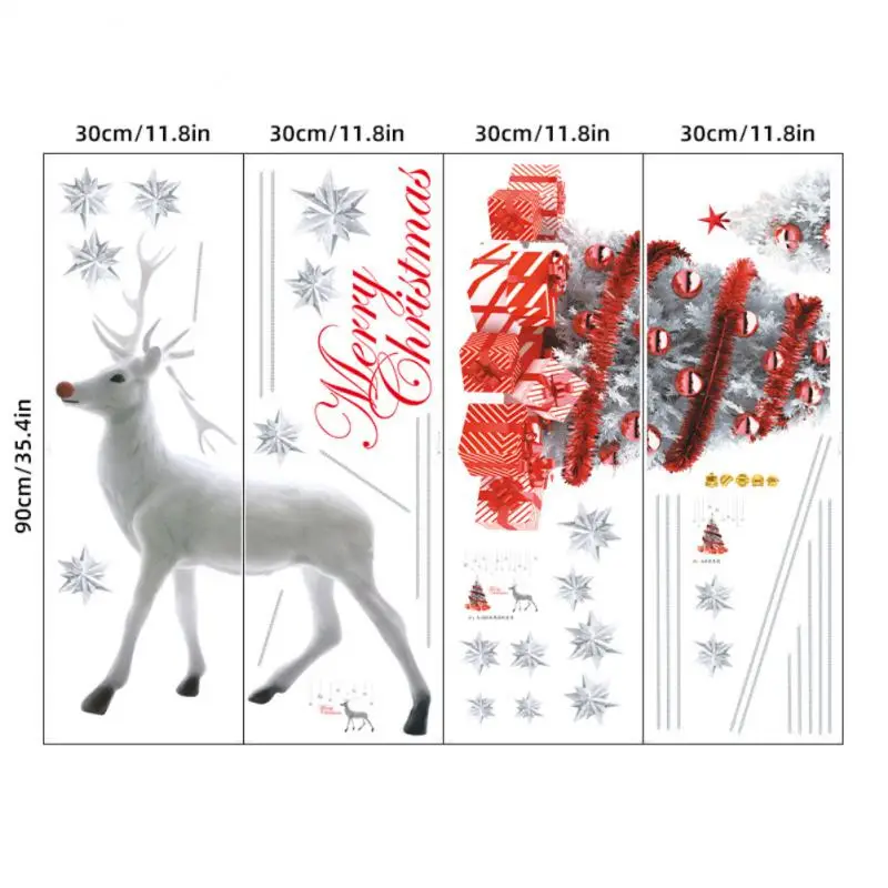 

Christmas Window Stickers Christmas Elk And Christmas Tree Electrostatic Paste Merry Christmas Home Decor New Year Stickers 2022