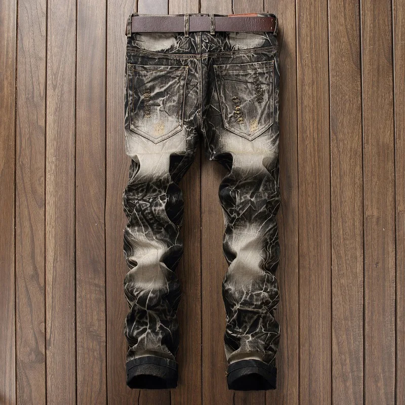 Oversized Jeans Fashion Casual Pants Men's Jeans Ripped Straight-Leg Trousers Nostalgic Washed Denim Men's Trousers