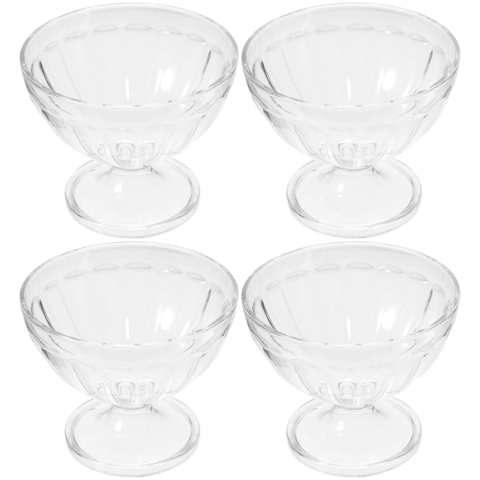 

4pcs Ice Cream Cups Multipurpose Fruit Salad Cups Ice Cream Transparent Cups