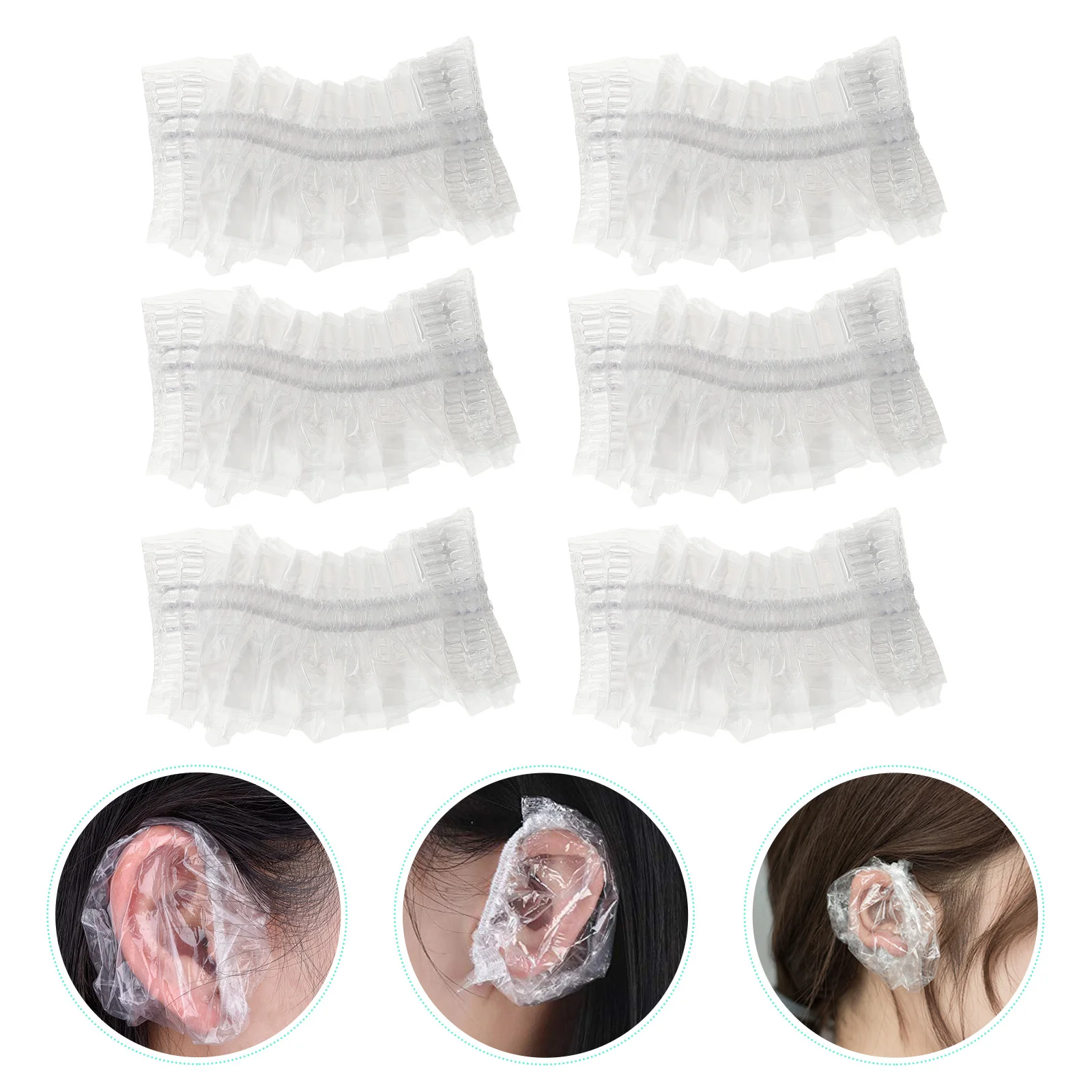 

300Pcs Waterproof Ear Covers Shower Ear Covers Clear Ear Protectors for Bathing, Hair Dying, Salon