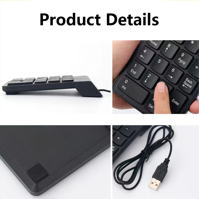 Мини-цифровая клавиатура Проводная USB-клавиатура обеспечивает удобный набор