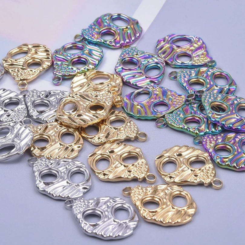 

Geometric Skull Charm Stainless Steel Personalize Earring Pendants Jewelry Making Craft Necklace Findings DIY Materials 5Pcs