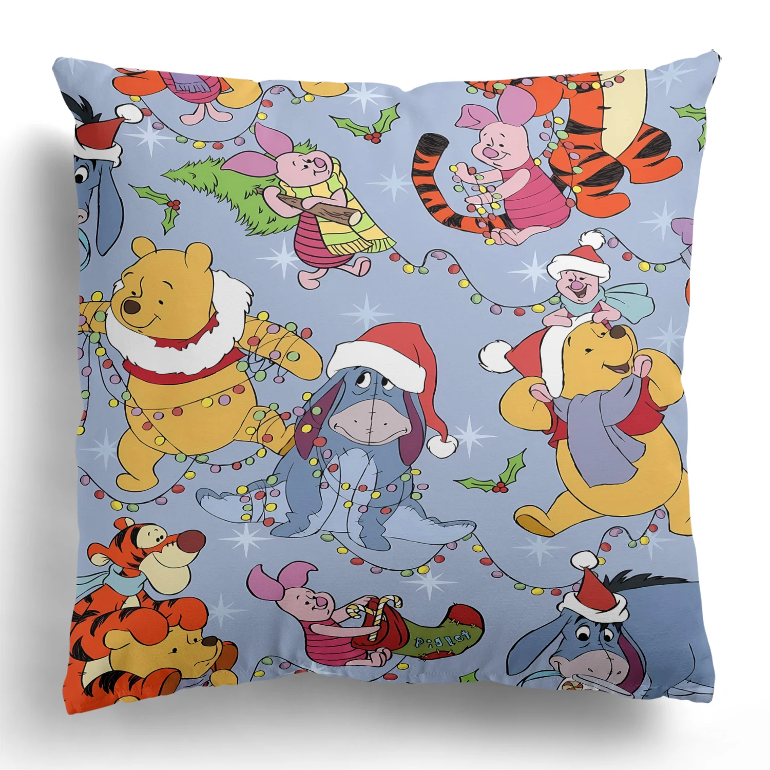 

Рождественское украшение Disney, наволочка Kawaii Stitch, чехол для подушки с Микки Маусом, гостиная, диван, украшение для дома, подарок