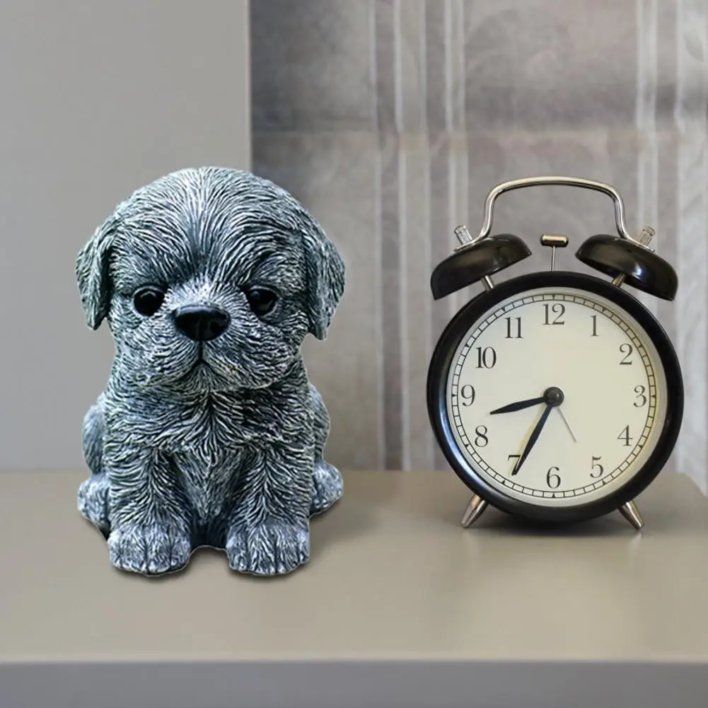 

Solid Color Practical Simulation Animal Resin Puppy Decor Colorfast Dog Figurines Eye-catching for Farmhouse