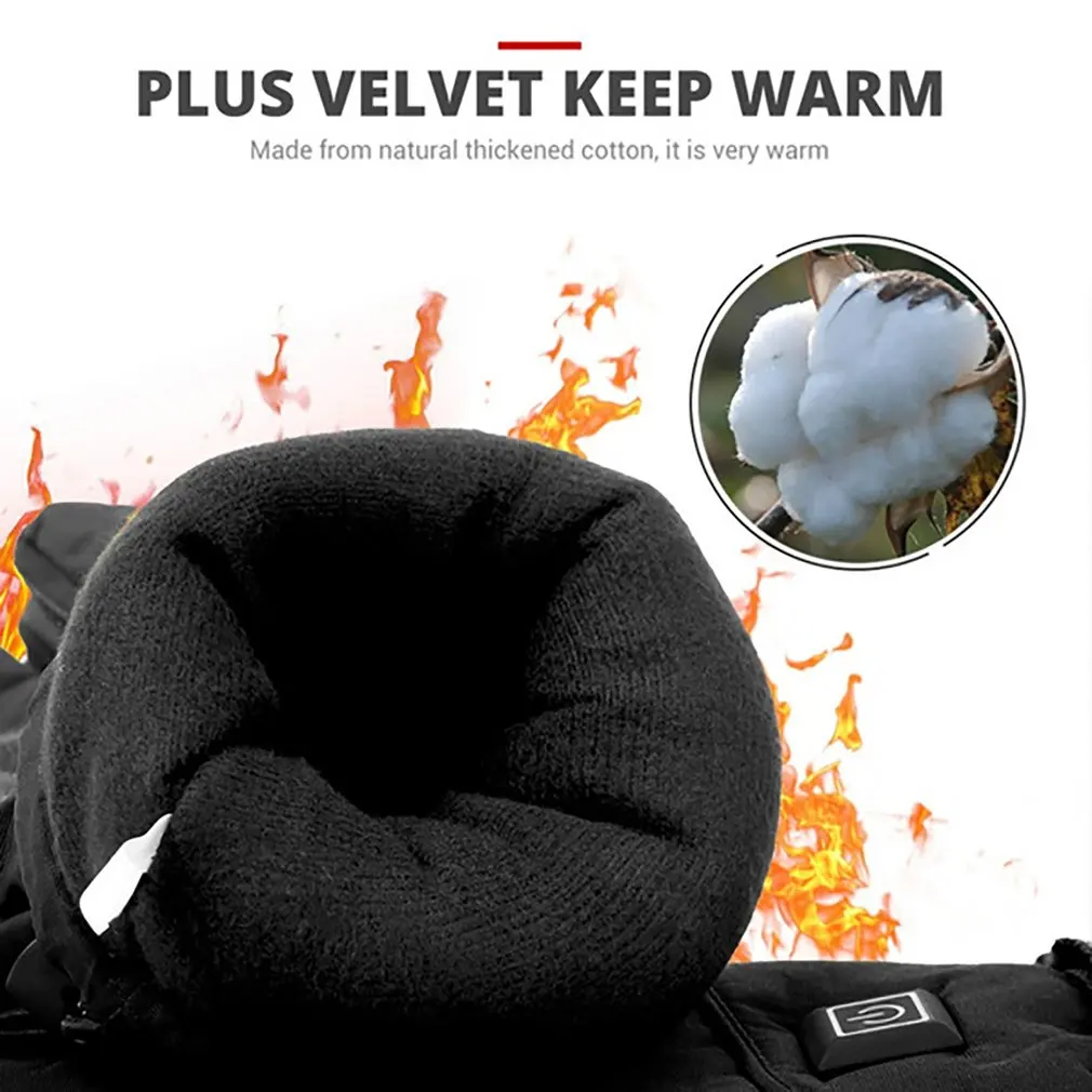 Waterproof Motorcycle Gloves Heated Moto Heating USB Hand Warmer Electric Thermal Heated Gloves Battery Powered Gloves enlarge